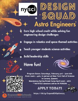 Design Squad Astro Engineers Info Session for Students - December 19th - Period 4